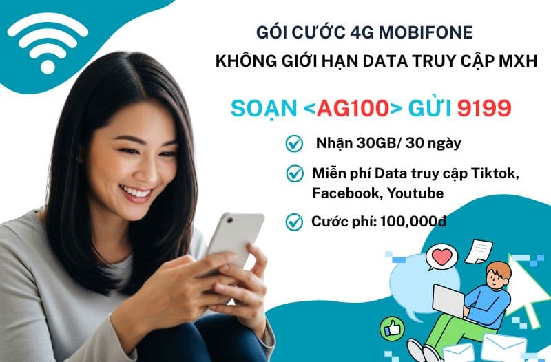 Gói Cước 4G Mobifone Không Giới Hạn Dung Lượng Truy Cập MXH